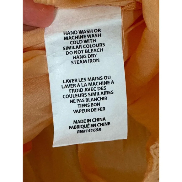 Ramy Brook Reese Blouse Apricot Nectar Orange V-Neck Sleeveless Crochet Size M - Picture 4 of 6